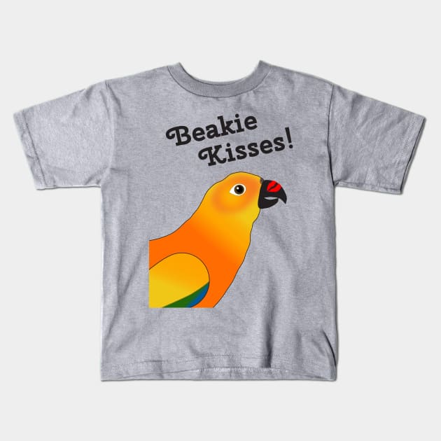 Beakie Kisses Sun Conure Parrot Cute Kids T-Shirt by Einstein Parrot